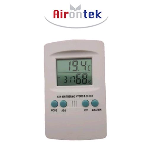 AIRONTEK - TERMOMETRO / IGROMETRO DIGITALE CON OROLOGIO
