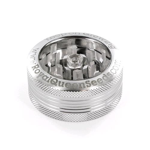 ROYAL QUEEN SEEDS - GRINDER ALLUMINIO TRASPARENTE - 2 PARTI 48MM