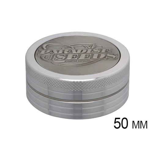 PARADISE SEEDS - GRINDER 3D LOGO ARGENTO 50 MM 2 PARTI