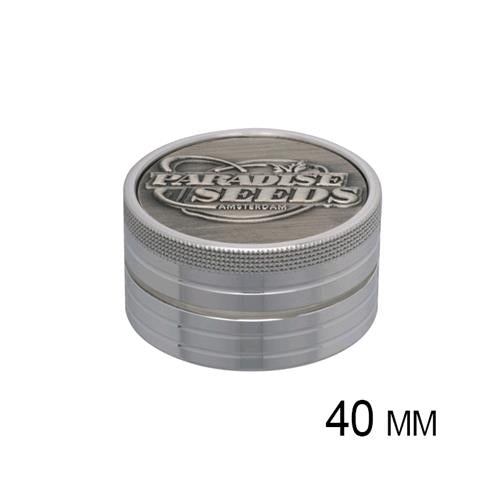 PARADISE SEEDS - GRINDER 3D LOGO ARGENTO 40 MM 2 PARTI