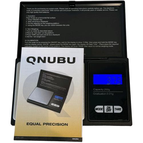 QNUBU - BILANCIA DIGITALE- EQUAL PRECISION (0,01G A 200G)