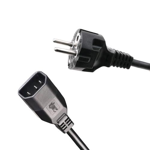 CAVO IEC PLUG (R25) + SPINA SCHUKO NERO 3X1 16A  140 CM