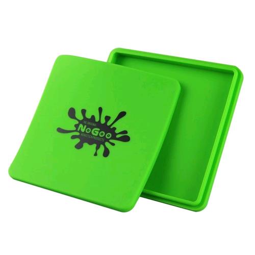 NOGOO - CONTENITORE RETTANGOLARE IN SILICONE OLEOREPELLENTE - 7X7 POLLICI - DIVISIBILE IN DUE VASSOI