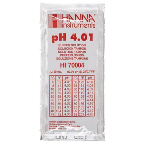 HANNA SCATOLA 25 BUSTINE SOLUZIONE CALIBRAZIONE PH 4.01 USA E GETTA 20 ML - HI70004P