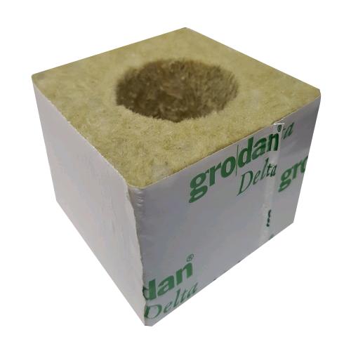 GRODAN - CUBETTO LANA DI ROCCIA 7.5X7.5X7.5 CM CON FORO Ø 4 CM