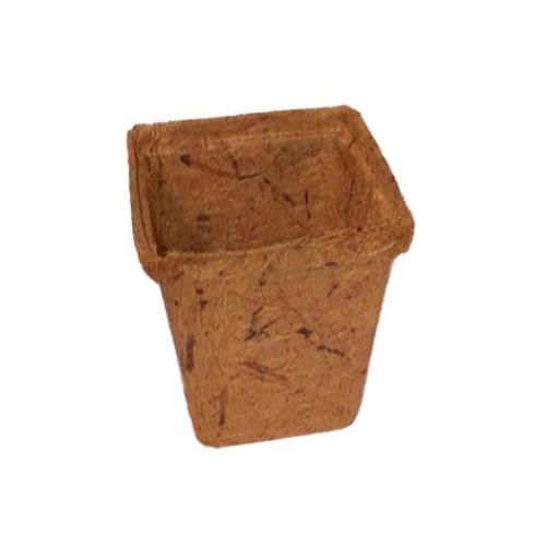 JIFFY - VASO COCCO QUADRATO 8X8 - CON TAGLIETTI DI DRENAGGIO