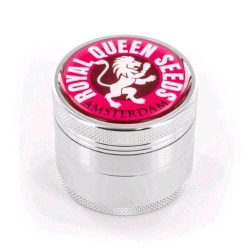 ROYAL QUEEN SEEDS - GRINDER BIG ALLUMINIO DRIP LOGO ROSSO - 4 PARTI 48MM DIAMETRO - 40MM ALTEZZA