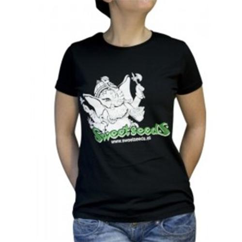SWEET SEEDS MAGLIETTA DONNA GANESH - BN NERO [L, XL]