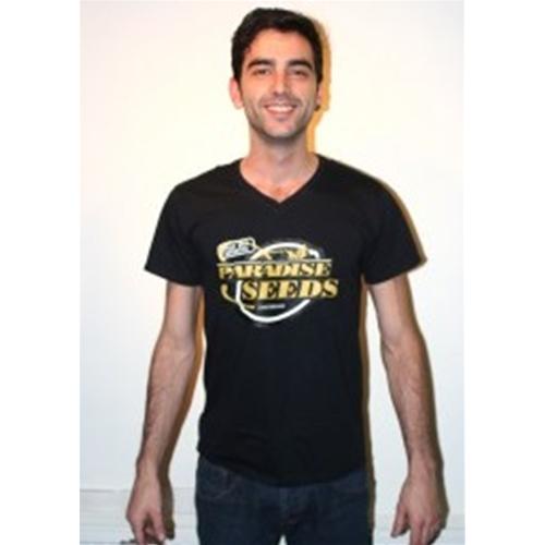 PARADISE SEEDS - MAGLIETTA UOMO CON IL LOGO DORATO - GRIGIO SCURO [XXL]