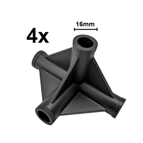 HOMEBOX - GANCI A 4 VIE PER ASTE 16MM (4 PEZZI)